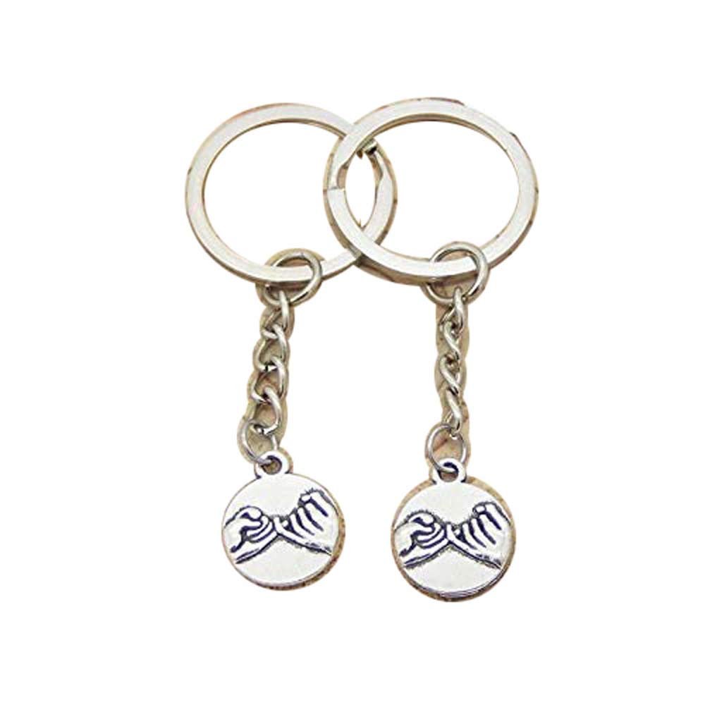 Antique Silver "Pinky Promise" Keychains Keyring Women/Men's Nice Gifts Jewelry Best Friend Forever Friendship (#3)
