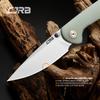 CJRB Feldspar Pocket Folding Knife Stonewash AR-RPM9 Steel Blade G10 Tactical Handle EDC Knives Green-Large (J1912) view 2