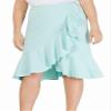 Calvin Klein Womens Plus Ruffled Dressy Midi Skirt Blue 14W view 1
