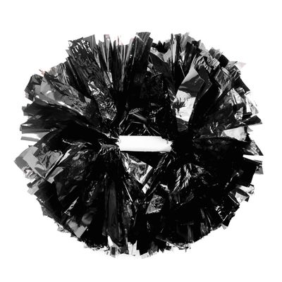 Hooshing 2PCS Black Pom Poms Cheerleading Metallic Cheer Pom Poms with Baton Handle for Sports Dance Team Spirit Party Kids Adults