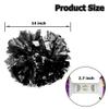 Hooshing 2PCS Black Pom Poms Cheerleading Metallic Cheer Pom Poms with Baton Handle for Sports Dance Team Spirit Party Kids Adults view 2