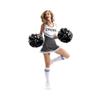 Hooshing 2PCS Black Pom Poms Cheerleading Metallic Cheer Pom Poms with Baton Handle for Sports Dance Team Spirit Party Kids Adults view 3