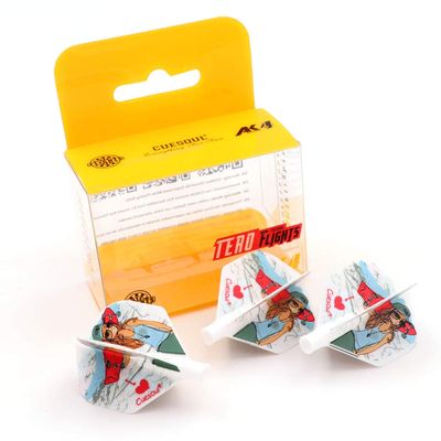 CUESOUL TERO AK4 White Dart Flights Standard Shape for Steel Tip Darts and Soft Tip Darts