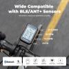 COOSPO Bike Computer Wireless GPS,Cycling Computer Bike Speedometer Auto Backlight,Bluetooth4.0 ANT Cycling GPS Unit,Bicycle Computer BC200 Waterproof,Compatible with CooSporide APP view 3
