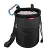 MoKo Chalk Bag, Drawstring Rock Climbing Bag Bouldering Chalk Pot Bucket with Adjustable Belt & Zippered Pockets and Carabiner for Rock Climbing Weight Lifting Gymnastics Crossfit - Black view 1