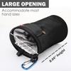 MoKo Chalk Bag, Drawstring Rock Climbing Bag Bouldering Chalk Pot Bucket with Adjustable Belt & Zippered Pockets and Carabiner for Rock Climbing Weight Lifting Gymnastics Crossfit - Black view 4