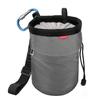 MoKo Chalk Bag, Drawstring Rock Climbing Bag Bouldering Chalk Pot Bucket with Adjustable Belt & Zippered Pockets and Carabiner for Rock Climbing Weight Lifting Gymnastics Crossfit - Gray view 1