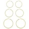 14K Gold Plated Hoop Earrings, 3 Pairs 925 Sterling Silver Big Hoop Earrings Set For Women 40 50 60MM view 1