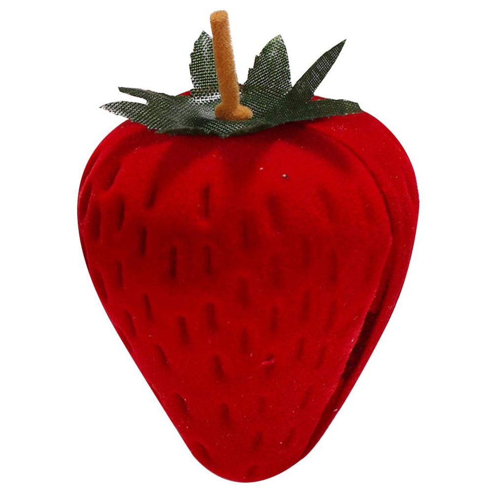 Cabilock Strawberry Ring Box Creative Wedding Ring Case Jewelry Box for Proposal Engagement Wedding