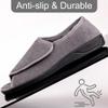 Men's Wide Furry 80-D Memory Foam Diabetic Slipper with Adjustable Closures, Wide Width Warm Plush Fleece Arthritis Edema Swollen Diabetic House Shoes Machine Washable w/Anti Slip Sole view 4