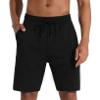 Men's Lounge Shorts with Deep Pockets Loose-fit Cotton Jersey Shorts for Running,Workout,Training, Basketball (605 Black, X-Large) view 2
