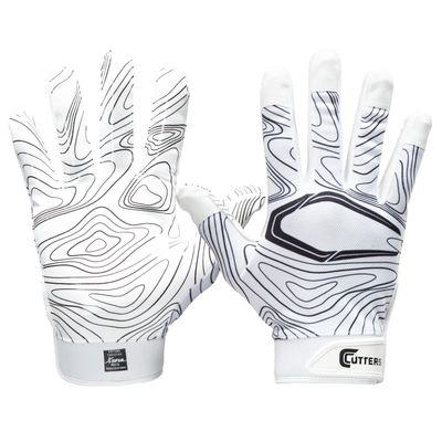 Cutters Football Receiver Gloves - Game Day, White Topo Design, Superior Grip and Comfort for Peak Performance