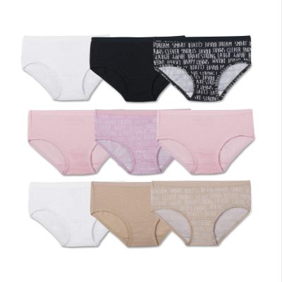 Fruit of the Loom Girls' Cotton Brief Underwear (9 Pack - Fashion Assorted, 6)