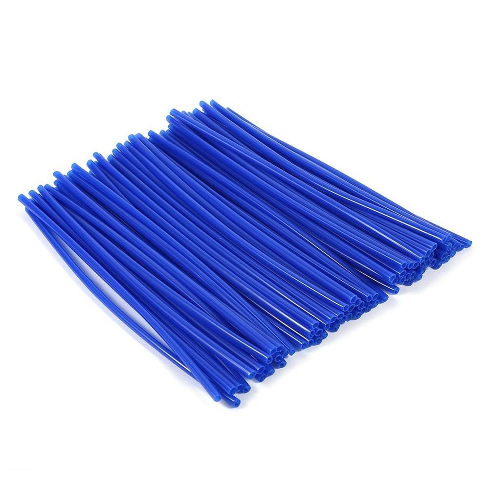 Motorcycle Spoke Cover, Tire Spoke Covers Wheel Spoke Wraps Pipe Trim Decoration Protector for Motorcycle Dirt Bike (Blue)