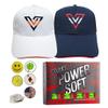 Volvik Power Soft Golf Balls, Gift Set Bundle with 1 Dozen Balls, 2 Color V-Logo Hats, 5 Ball Marker and 1 Magnet hat Clip view 1