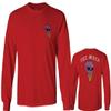 0258. Cool Graphic Candy Ice Cream Skull Summer Till Death Society streetwaer Men's Long Sleeve t Shirt (Red, Small)