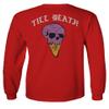 0258. Cool Graphic Candy Ice Cream Skull Summer Till Death Society streetwaer Men's Long Sleeve t Shirt (Red, Small) view 3