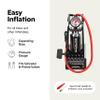 Schwinn Air Base Plus Foot Pump, Air Zone Pressure Gauge, High Pressure Foot Pump, Dual Head Nozzle Fits Both Schrader and Presta Valves, Max of 120 PSI, Black view 2
