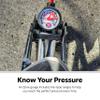 Schwinn Air Base Plus Foot Pump, Air Zone Pressure Gauge, High Pressure Foot Pump, Dual Head Nozzle Fits Both Schrader and Presta Valves, Max of 120 PSI, Black view 4