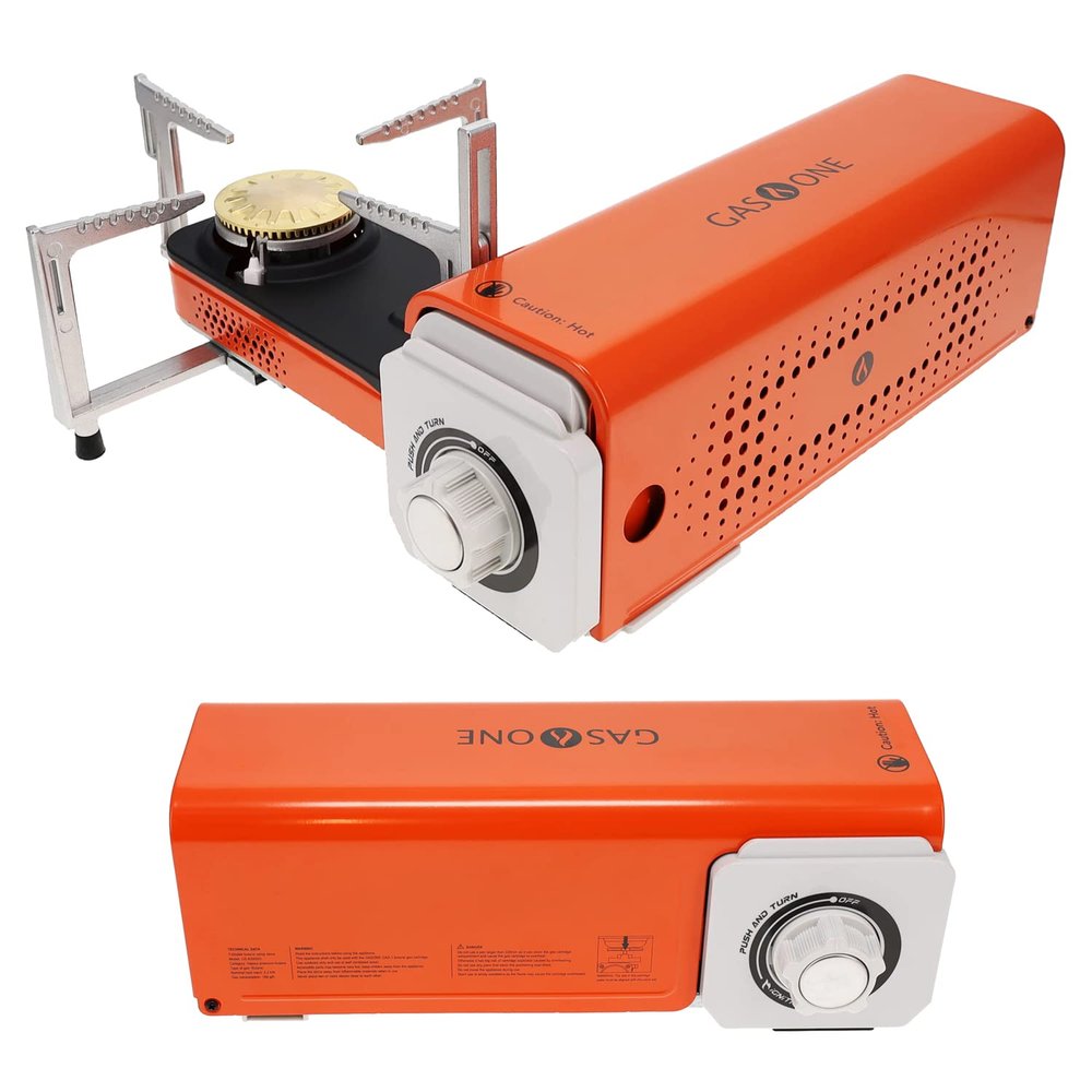 GasOne GS-8300 - Camp Stove Compact Butane Stove with Carrying Case - Foldable Portable Stove