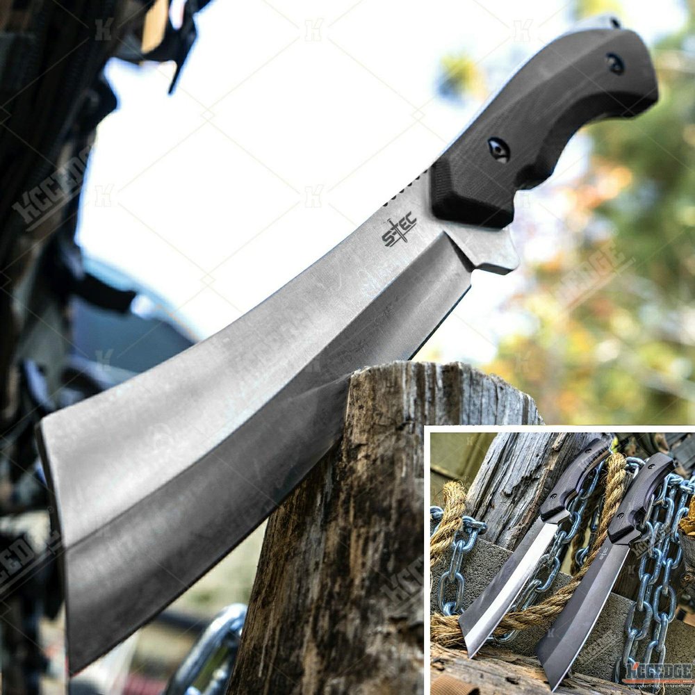 Tactical Knife Hunting Knife Survival Knife 12.5 Inch Fixed Blade Knife G10 Handle Razor Sharp Edge Camping Accessories Camping Gear Survival Kit Survival Gear Tactical Gear 77350 (Silver)