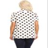 Basic Short Sleeve Open Front Pattern Print Polka Dot Cardigan S-3XL Made in USA Polka White L view 4