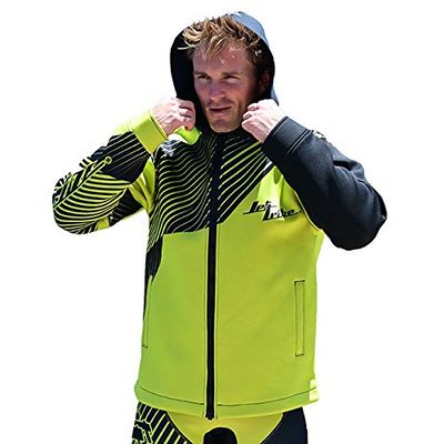 Jettribe Hooded Oversized Neoprene Winter Jacket | Hyper Series - Waterproof & Windproof Jet Ski Tour Coat | Ideal for Jet Skiing, Sailing, Fishing & Cold-Weather Sports | Unisex, Insulated for Warmth