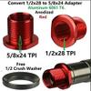 Ahlmanstr Thread Adapter 1/2x28 Thread Convert to 5/8x24 Thread for Airsotft Gun Red Anodized Aluminum view 2