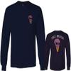 0258. Cool Graphic Candy Ice Cream Skull Summer Till Death Society streetwaer Men's Long Sleeve t Shirt (Navy Blue, Medium) view 1