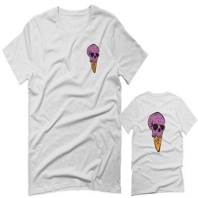 0258. Cool Graphic Candy Ice Cream Skull Summer Till Death Society streetwaer for Men T Shirt (White, 2X Large)