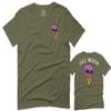 0258. Cool Graphic Candy Ice Cream Skull Summer Till Death Society streetwaer for Men T Shirt (Olive Green, 2X-Large) view 1