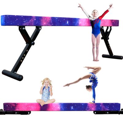 MARFULA Adjustable Balance Beam 8 ft Gymnastic Beam Adjustable Height for Kids and Teenage of All Levels, Gym Equipment for Athlete Home and Club Use