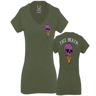 0258. Cool Graphic Candy Ice Cream Skull Summer Till Death Society streetwaer Men's Long Sleeve t Shirt (Black, Medium)