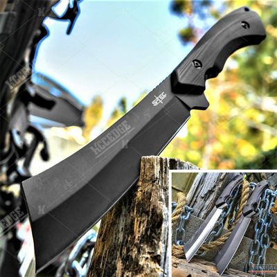 Tactical Knife Hunting Knife Survival Knife 12.5 Inch Fixed Blade Knife G10 Handle Razor Sharp Edge Camping Accessories Camping Gear Survival Kit Survival Gear Tactical Gear 77350 (Black)
