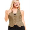 Design by Olivia Women's Dressy Casual Versatile Racerback Vest Tuxedo Suit Waistcoat Taupe L view 4