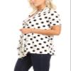 Basic Short Sleeve Open Front Pattern Print Polka Dot Cardigan S-3XL Made in USA Polka White M view 3