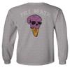 0258. Cool Graphic Candy Ice Cream Skull Summer Till Death Society streetwaer Men's Long Sleeve t Shirt (Light Gray Large) view 3