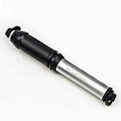 CoolChange Mini Bike Pump - Fits Presta & Schrader - 120 PSI High Pressure Bicycle Air Pump - Aluminum Frame Portable Mini Bicycle Pump - Used for Road & Mountain Bikes (Silver Black)