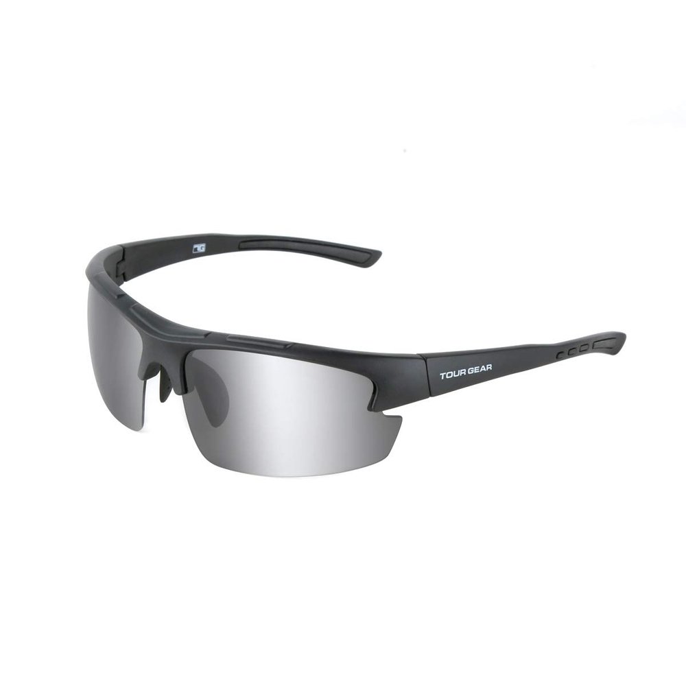 Tour Gear Semi-Rimless Sports Sunglasses - Matte Black for Men Women Cycling Running Driving Fishing Golf Pickleball Baseball Glasses