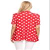 Basic Short Sleeve Open Front Pattern Print Polka Dot Cardigan S-3XL Made in USA Polka Red XL view 2