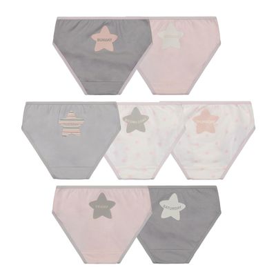 Buyless Fashion Girls Brief Underwear 7 Day Pack of Assorted Colors Soft Cotton Panties - BS19-G7D-3-4