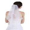 SAMKY Elegant 1T 1 Tier Ribbon Cascade Waterfall Veil - Off White Short Shoulder Length 20" V603 view 1