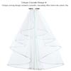 SAMKY Elegant 1T 1 Tier Ribbon Cascade Waterfall Veil - Off White Short Shoulder Length 20" V603 view 3
