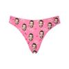 Custom Personalized Photo Printed Boyfriend Face Love Word with Heart Pink Novelty Women's Thong G-Strings Briefs Shorts XXL view 1