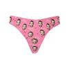 Custom Personalized Photo Printed Boyfriend Face Love Word with Heart Pink Novelty Women's Thong G-Strings Briefs Shorts XXL view 4