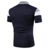 Men Golf Shirts 2024 Fashion Personality Men's Casual Slim Fit Short Sleeves Lapel Patchwork T Shirt Blouse Tops Gray view 3