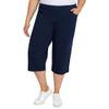 Alfred Dunner womens Plus-size Allure Clam Digger Capri Casual Pants, Navy, 24 Plus view 3