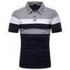 Men Golf Shirts 2024 Fashion Personality Men's Casual Slim Fit Short Sleeves Lapel Patchwork T Shirt Blouse Tops Gray view 1