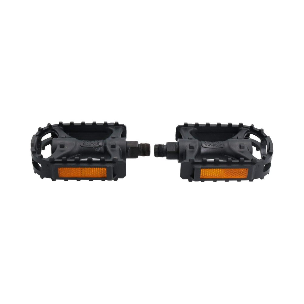 AB Tools Resin Rubber Grip Pedal 9/16" Bicycle Cycle Bike Amber Reflectors Boron Axle MTB