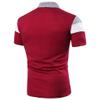 Men Golf Shirts 2024 Fashion Personality Men's Casual Slim Fit Short Sleeves Lapel Patchwork T Shirt Blouse Tops Red view 3